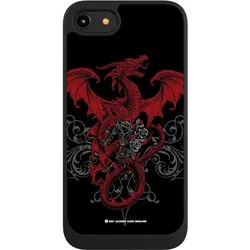 Nivocase Handyhülle für Apple iPhone 8 Hülle NIVOpure Case Schwarz Drache Gothic Rot (Apple iPhone 8), Smartphone Hülle, Rot, Schwarz