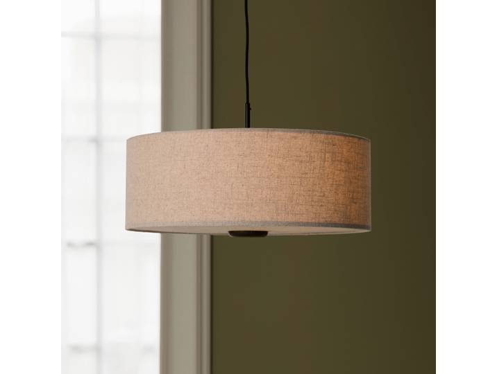 Bosco 55 Hängeleuchte beige Ø 55 cm Stoff - Globen Lighting - Wohnzimmer - Skandinavisch - Stoff / Textil - Mit Schirm