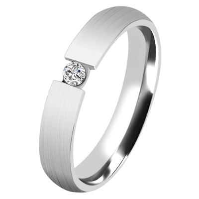 Partnerring AKZENT "Noble Triumph, silberfarbig, hautverträglich" Gr. 58, silber (silberfarbig), Fingerringe, Damen, 58, Edelstahl