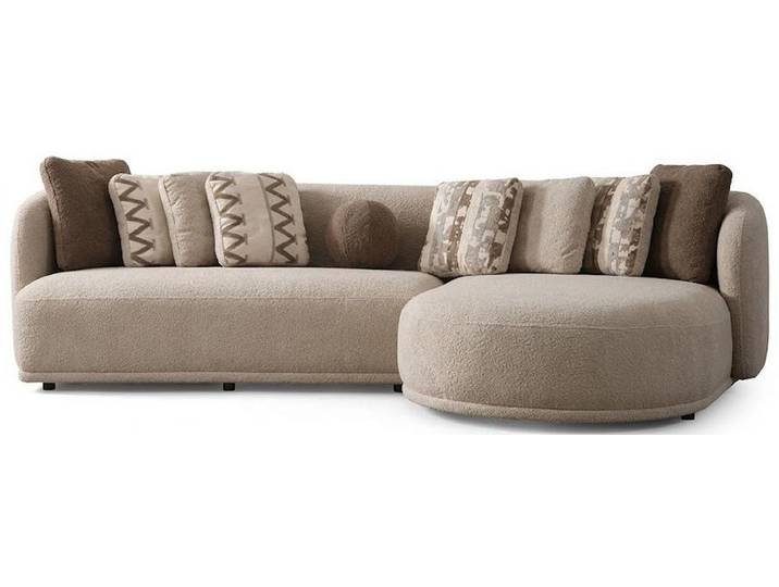 Xlmoebel Ecksofa Ecksofa L Form Beige Stil Modern geräumig bequem komfortabel, 2 Teile
