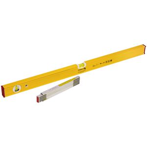 Stabila Wasserwaage 20279, Type 80 AS BONUS PACK, 80cm, 2 Libellen, inkl. 2m Zollstock