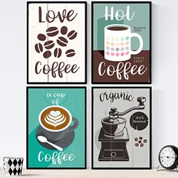 POSTER Set mit 4 Bunter Kaffee 1 A3 Rahmenlos