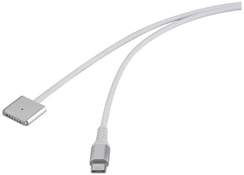 Renkforce USB-Ladekabel USB-C, Magsafe 3 2.00m Weiß magnetischer Stecker RF-6437916