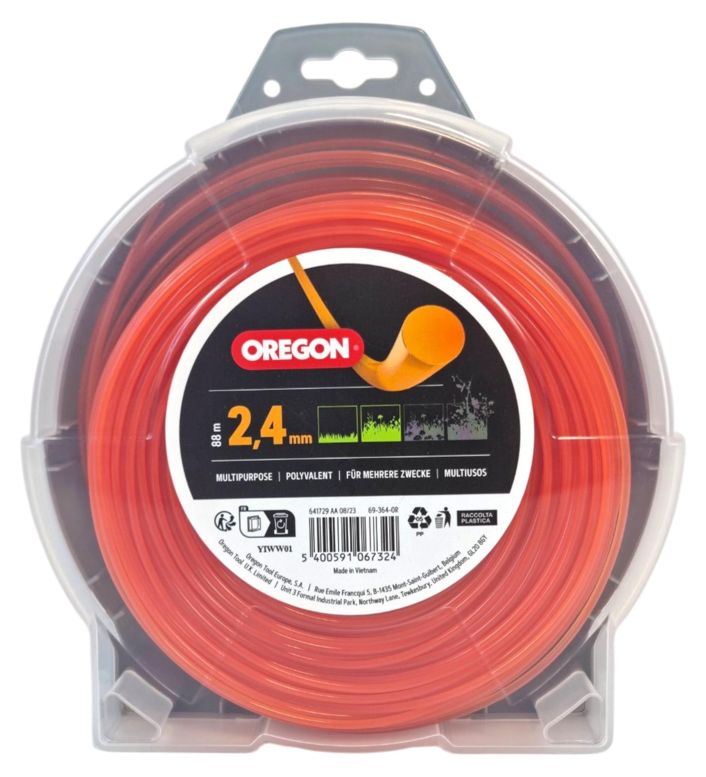 Oregon trimmerdraad nylon rond 2,4 mm x 88 m