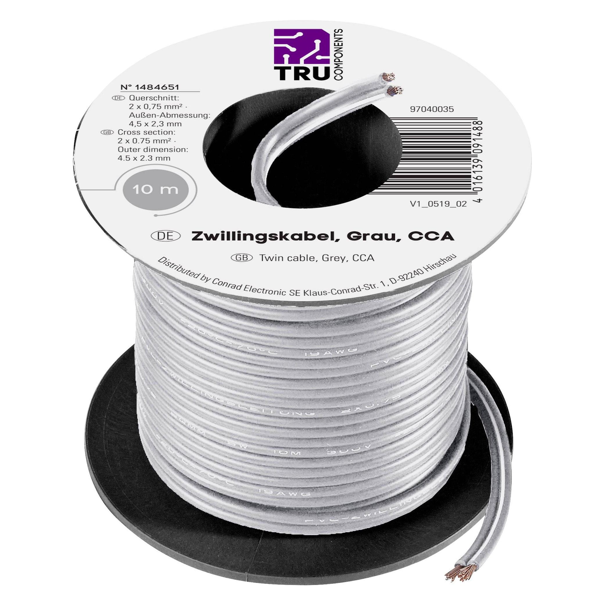 Tru Components CCA PVC-Zwillingsleitung (10 m) (93030c503)