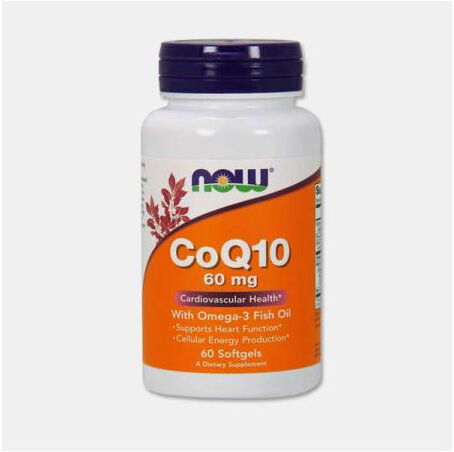 COQ10 60mg c/ OMEGA 3 NOW 60 CAPSULAS