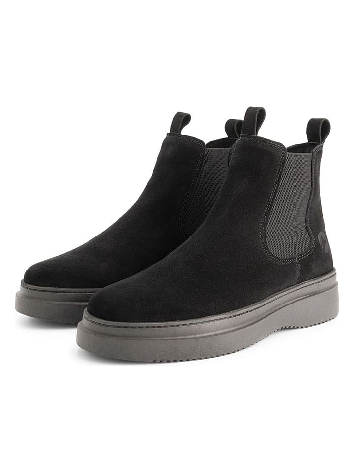 TRAVELIN' Leder-Chelsea-Boots in Schwarz - 42