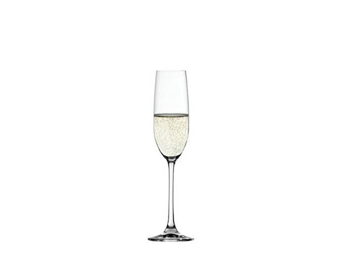Spiegelau Vorteilsset 6 x 4 Glas/Stck Champagnerflöte 456/07 Salute 4720175 und Gratis 1 x Trinitae Körperpflegeprodukt