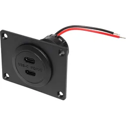 ProCar Power USB-C Doppelsteckdose mit Power Delivery und Quick Charge inkl. Montageplatte