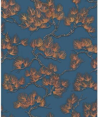 Veer Decor Embroidered Pine Tree Wallpaper