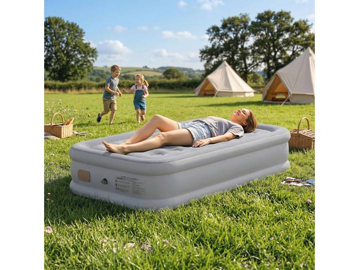 Outsunny Matelas Gonflable 1 Place Auto-gonflant Pompe Intégrée