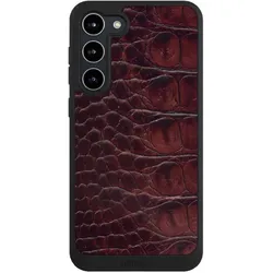 Nivocase Handyhülle für Samsung Galaxy S23+ Hülle NIVOpure Case Schwarz Animalprint Krokodil Leder (Samsung Galaxy S23+), Smartphone Hülle, Schwarz