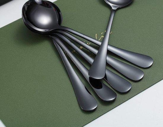 Unyqoos Ibenzoa Soeplepels Set 6-delig - Zwart met titanium coating en roestvrij staal