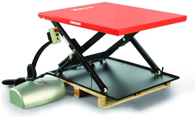 Table élévatrice plate à ciseaux STIER, capacité de charge 1 000 kg, plate-forme 1450x1140 mm (904279)