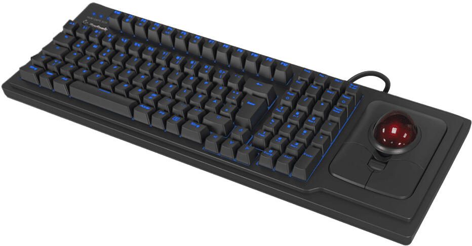 KeySonic KSK-8202ELU-T kabelgebundene Tastatur mit großem Trackball - QWERTZ DE - schwarz 61102