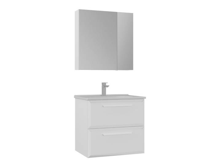 Meuble avec simple vasque et miroir Nuvola 65 v2 - 65 x 50 x 62 cm - White