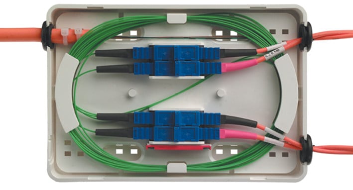 Telegärtner micro-splissdoos met 4 x SC duplex koppeling