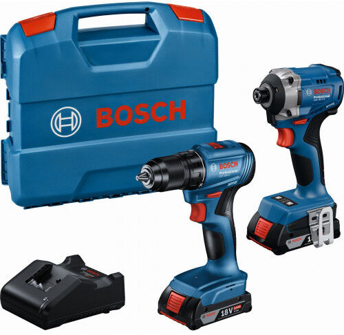 Bosch GDR 18V-215 + GSR 185-LI (2x GBA 18V 2,0Ah; GAL 18V-20; coffret) 06019N2023