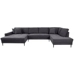 Wohnlandschaft Summer Stoff Grau Anthrazit