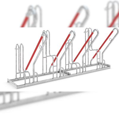 Anlehnparker 4504 XBF | Fahrradständer einseitig | für 4 extra breite Fahrräder | erweiterbar | Abwechselnde Hoch-/Tiefeinstellung