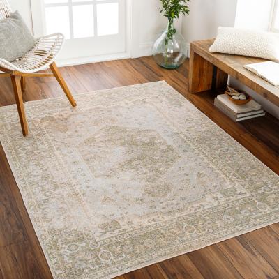 Teppich LIVABLISS "OIDA", beige (grün), B:160cm H:5,1mm L:213cm, Polyester, Teppiche, Teppich
