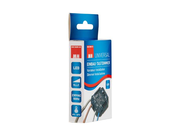 Max Hauri AG Universal-Einbau-Tastdimmer Schwarz-Blau