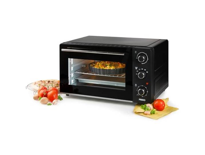 PRIMO PR255OV Freistehender Ofen - Heißluftofen mit Grillfunktion - 45L - 2000W - Schwarz