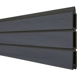 GroJa Solid Rhombus BPC-Steckzaun Sichtschutzzaun Steingrau co-extrudiert, Einzelprofil Sichtschutz Steckzaun Rhombuszaun