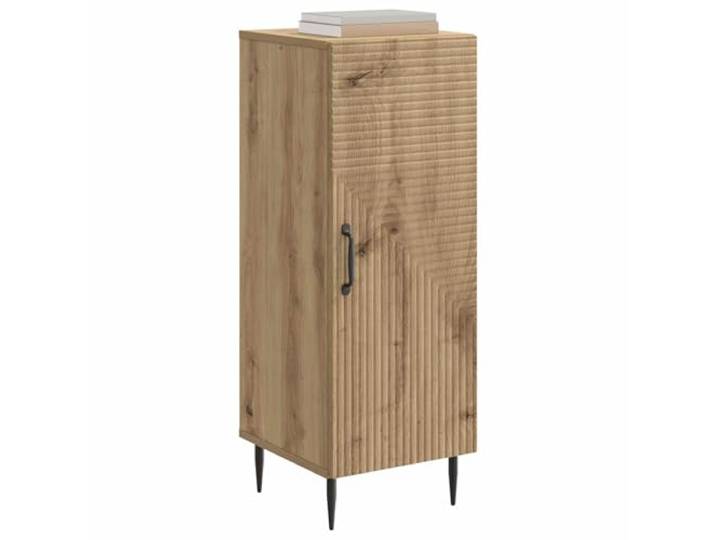 KTHLBRH Sideboard Eiche Handwerk 33 x 34,5 x 89,5 cm Technisches Holz, 2 verstellbare Einlegeböden, 1 Tür, Metallgriffe, für Wohnzimmer
