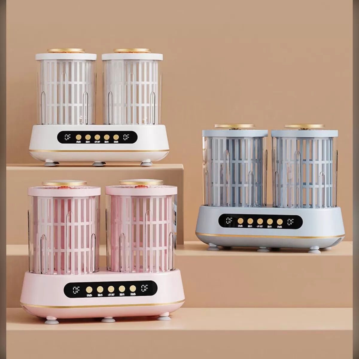 INF Twin Tub Mini Waschmaschine: Unabhängige Doppelkammer-Waschmaschine mit Schleudertrockner Blau