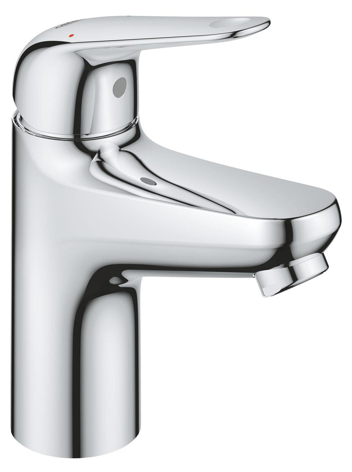 Dripio Wasbakmengkraan met push-open afvoer en waterbesparende functie, chroom, 16 cm