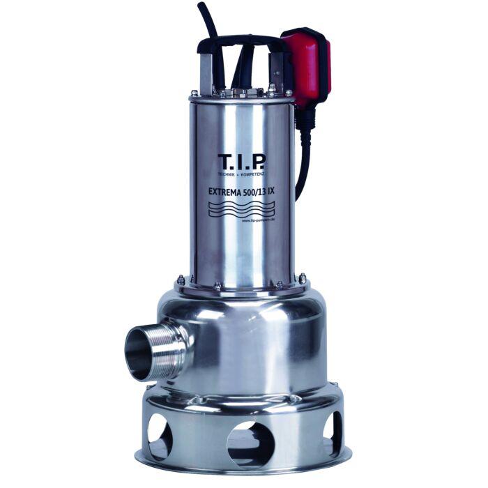 T.I.P. Schmutzwasser Baupumpe - Edelstahl, 30.000 l/h, 13 m Förderhöhe, 1.800 W, Waschlauge, bis 95°C, Extrema 500/13 IX 30171