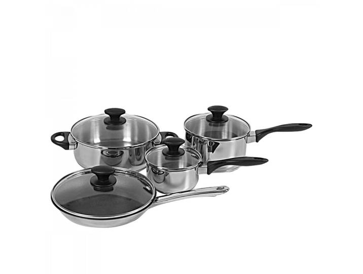 Kochtopf-Set Pluto silber/schwarz Chromnickelstahl 18/10 - Kochtopf-Set