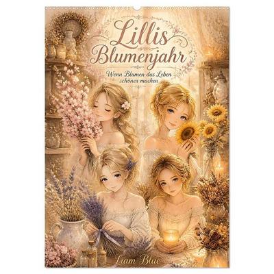 Lillis Blumenjahr (Wandkalender 2027 DIN A2 hoch), CALVENDO Monatskalender