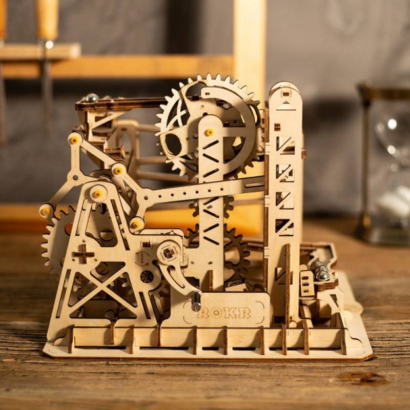 Ascenseur à manivelle - Puzzle 3D Mécanique en bois Rokr