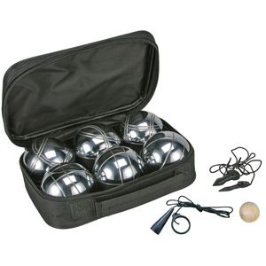Böttcher-AG Boule-Set 66021, 10-teilig, 6 Boule- & 1 Zielkugel mit Zubehör, aus Metall