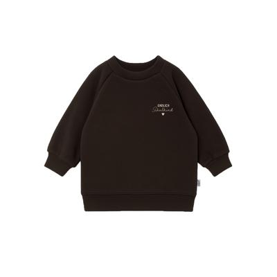 Sweatshirt LILIPUT "Schulkind", Jungen, Gr. 110/116, braun, 80% Baumwolle, 20% Polyester, bedruckt, normal, Rundhals, Sweatshirts Sweatshirt, mit dezentem Druck
