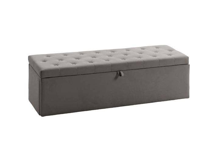 Banc de rangement Homcom Storage Puff 141L 137X41X42 cm Capacité 240 kg Gris