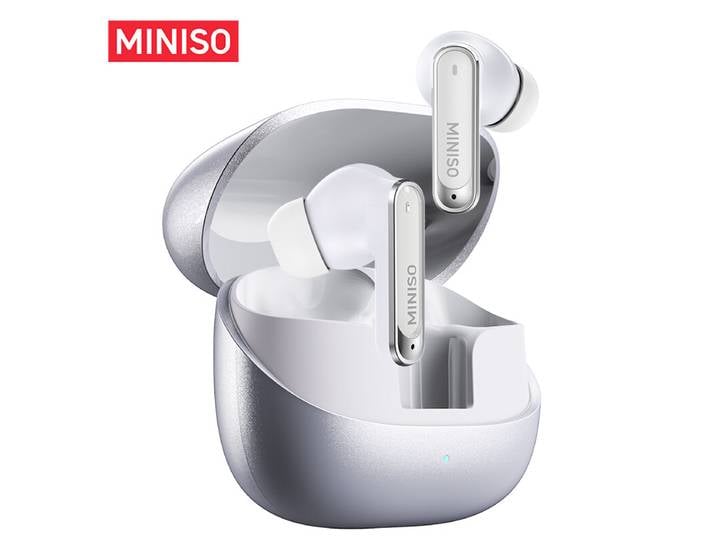 Écouteurs sans fil Bluetooth 6.0 MINISO MS106, conception d'écouteurs de traduction TWS AI avec son haute fidélité avec microphone intégré et indice d'étanchéité IPX5, prise en charge iOS et Android, parfaits pour le bureau, le sport, les études, les voya