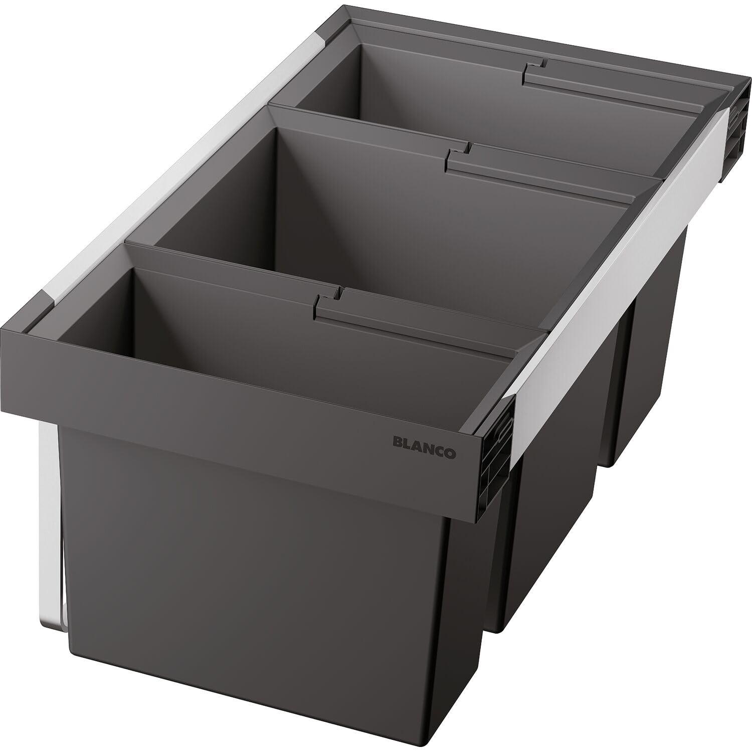 Abfallsammler 80 cm, 3 Eimer 30/19/16 L, schwarz
