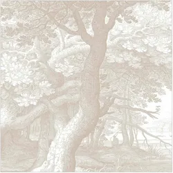 FOTOTAPETE Im Wald Kupferstich in Beige 192/192 cm
