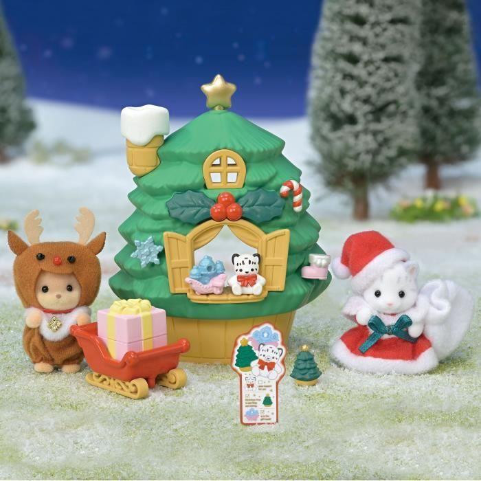 Sylvanian Families Kerstmanhuisje Limited Edition met Sneeuwpanter en Karamelhond baby's en accessoires