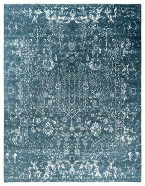 Overton "Ikat One-of-a-Kind Hand-Knotted Area Rug, Green - 7' 10"" x 10' 3"""