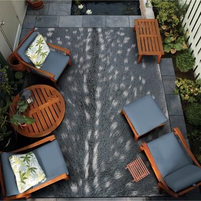 Dream Decor Rugs Gelato Spotted Coat Blue- Gray Indoor/ Outdoor Area Rug