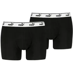 Puma Herren Boxershort PUMA ELEMENTS MEN LOGO ELASTIC BOXER 2er Pack - Black (001) - L