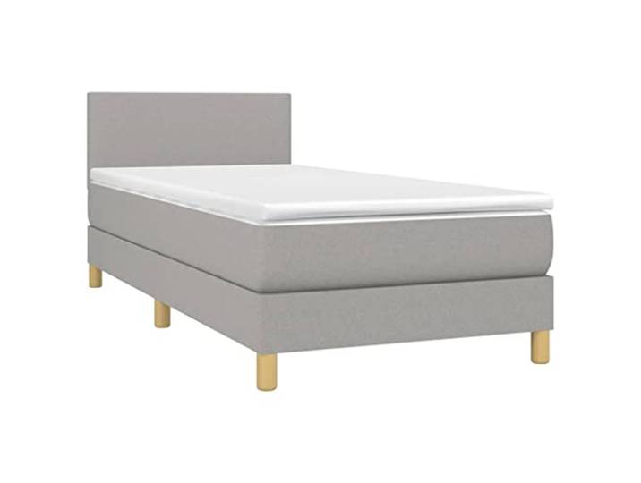 vidaXL Boxspringbett mit Matratze Hellgrau 100x200 cm Stoff