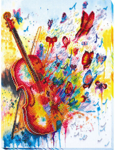 Perlen-Stickbild "Musik", 30 x 40 cm