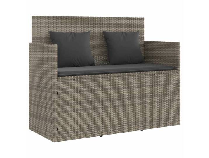 VENTE-FLASH Banc de jardin - Siège/Meuble - avec coussins gris résine tressée @3711030