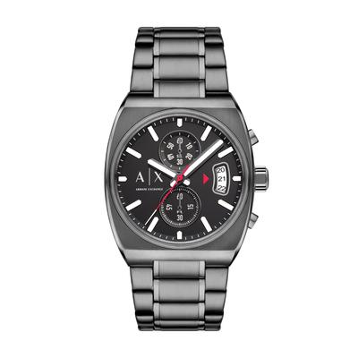 Chronograph ARMANI EXCHANGE, silber (anthrazit), Armbanduhren, Herren, Chronograph, Quarzuhr, Armbanduhr, Herrenuhr, Edelstahlarmband, analog, Tag