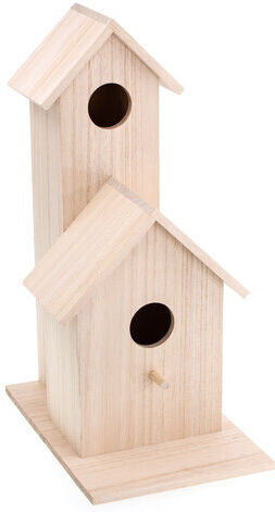 Doppeltes Vogelhaus aus Holz, 16 x 24 x 36 cm
